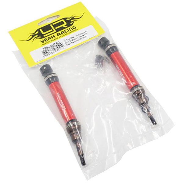 YEAH RACING TRSL-015FRD HD TOOL STEEL FRONT UNIVERSAL DRIVE SHAFTS FITS 1/10 SLASH STAMPEDE 4X4 RED