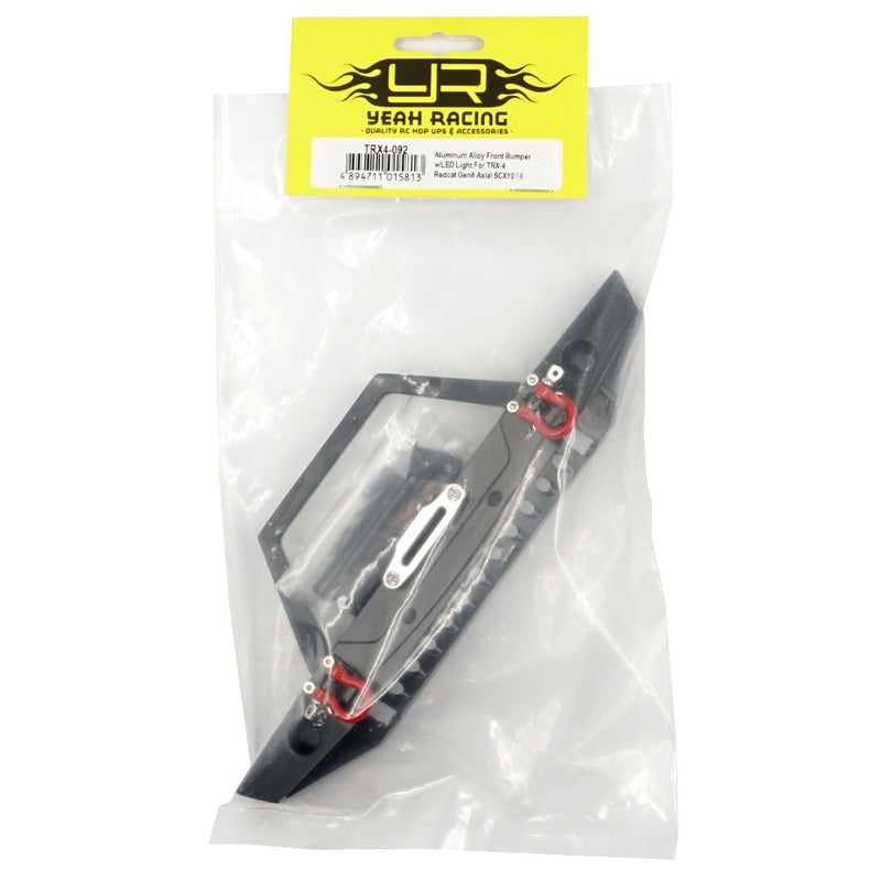 YEAH RACING TRX4-092 ALLOY FRONT BUMPER WITH LED LIGHT FOR TRX-4 REDCAT GEN8 AXIAL SCX10 II