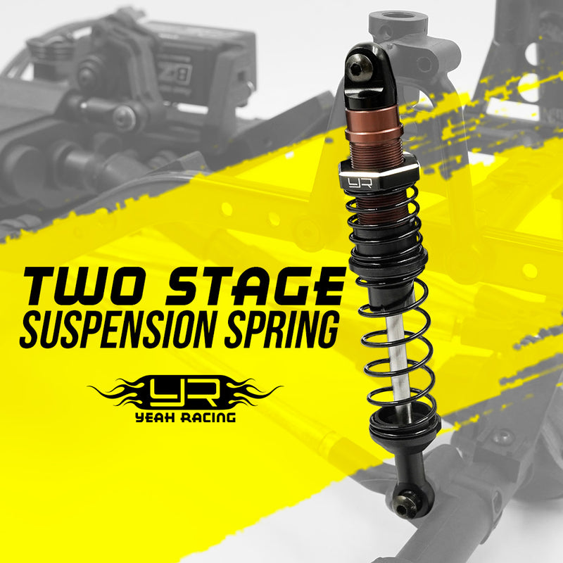 YEAH RACING DDC-090BK 90MM DESERT COBRA DUAL SPRING DAMPER PAIR BLACK FOR 1/10 RC OFFROAD