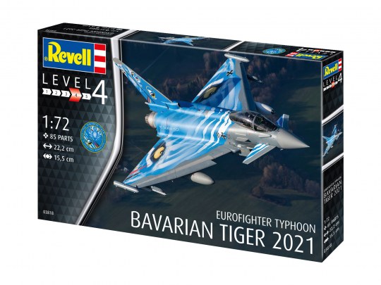 REVELL 03818 EUROFIGHTER TYPHOON BAVARIAN TIGER 2021 1/72 SCALE PLASTIC MODEL KIT FIGHTER