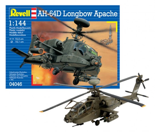 REVELL 04046 AH-64D LONGBOW APACHE ATTACK HELICOPTER 1/144 SCALE PLASTIC MODEL KIT