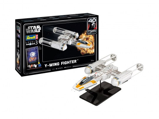 REVELL 05658 STAR WARS Y-WING FIGHTER 40TH ANNIVERSARY GIFT SET 1/72 SCALE PLASTIC MODEL KIT