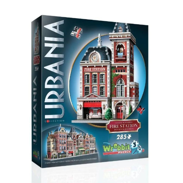 WREBBIT 3D PUZZLE URBANIA COLLECTION - CASERNE DE POMPIERS FIRE STATION ESTACCION DE BOMBEROS JIGSAW PUZZLE 285PC