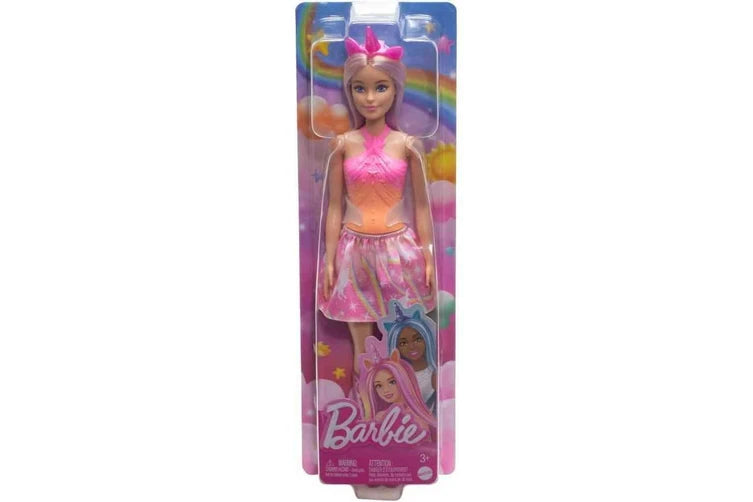 BARBIE PINK AND ORANGE UNICORN GIRL DOLL