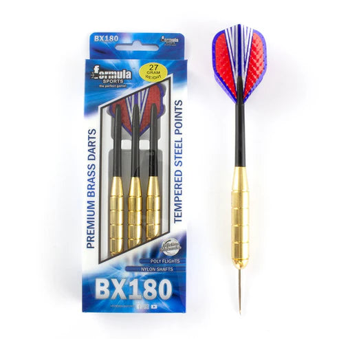 FFORMULA SPORTS BX180 - 27 GRAM PREMIUM BRASS DART SET WITH TEMPERED STEEL POINTS