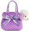 FANCY PALS WESTIE IN PURPLE POLKA DOT BAG