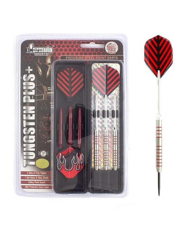 FORMULA SPORTS  TUNGSTEN PLUS - 21 GRAM 80% TUNGSTEN PRECISION STEEL POINT DARTS SET