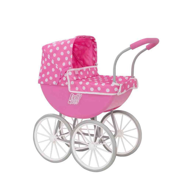 WOWOW TOYS DOLLY TOTS MY FIRST CARRIAGE DOLL PRAM - FITS UP 45CM DOLL - HANDLE HEIGHT 61.5CM