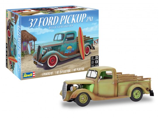 REVELL 14516 37 FORD PICKUP TRUCK 2 IN 1 WITH SURFBOARD 1/25 SCALE PLASTIC MODEL KIT