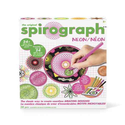 PLAY MONSTER THE ORIGINAL SPIROGRAPH NEON 24PC SET WITH PRECISION PARTS