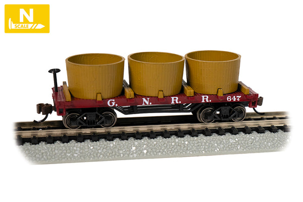 BACHMANN 15555 GREAT NORTHERN RR647 OLD TIME WATER TANK CAR N SCALE MODEL TRAIN ROLLING STOCK