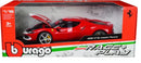 BBURAGO 16017 RACE AND PLAY 296 GTB ASSETTO FIORANO RED 1/18 SCALE METAL DIECAST COLLECTABLE