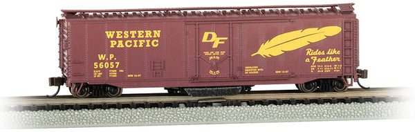 BACHMANN 16367 TRACK CLEANING 50 INCH WESTERN PACIFIC 56057 PLUG-DOOR BOX CAR N SCALE SILVER SERIES ROLLING STOCK