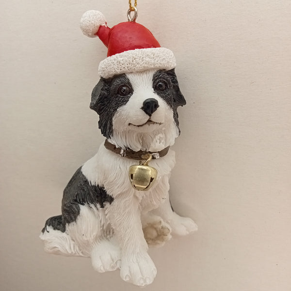 CHLOES GARDEN CHRISTMAS HANGING DECORATION BORDER COLLIE PUPPY