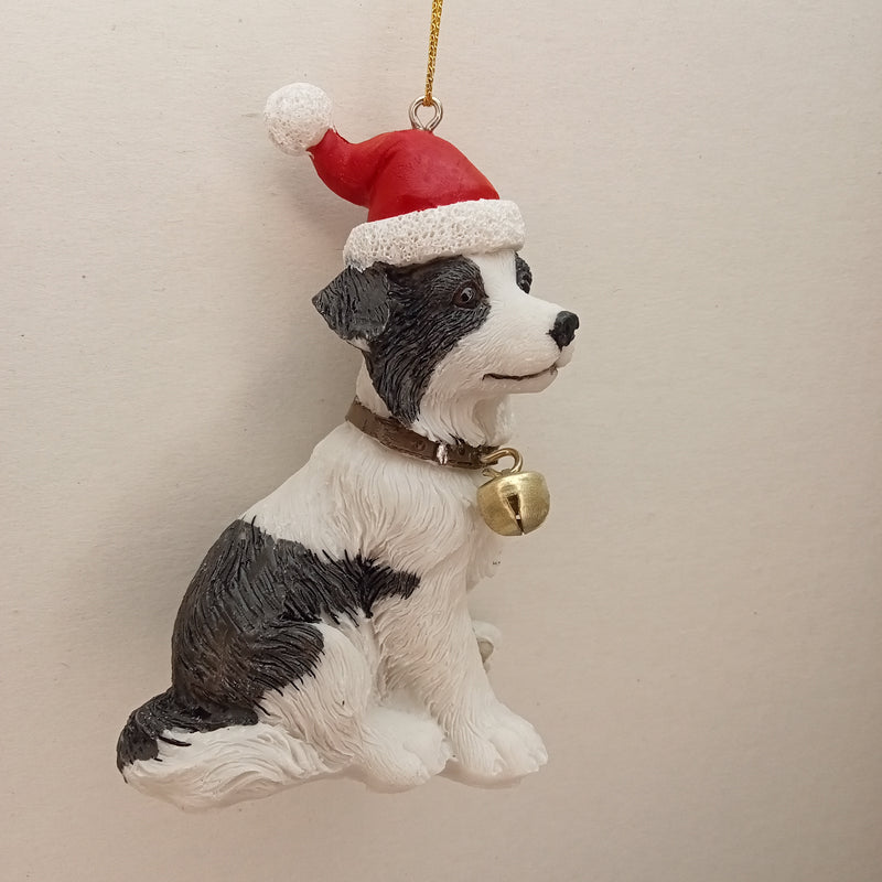 CHLOES GARDEN CHRISTMAS HANGING DECORATION BORDER COLLIE PUPPY