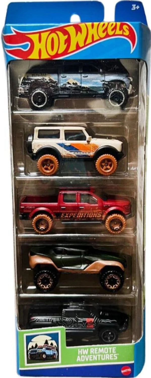 HOT WHEELS HLY74  HW REMOTE ADVENTURES 5 PACK DIECAST CARS