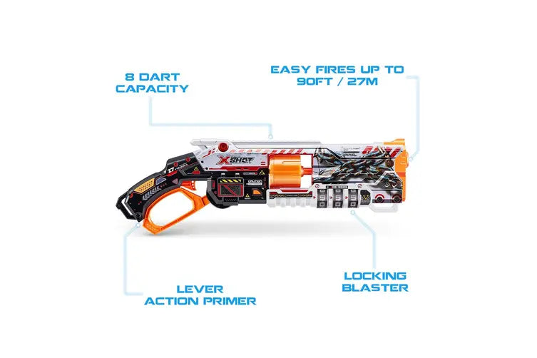 ZURU XSHOT SKINS FOAM DART GUN WITH AIR POCKET TECHNOLOGY - LOCK BLASTER