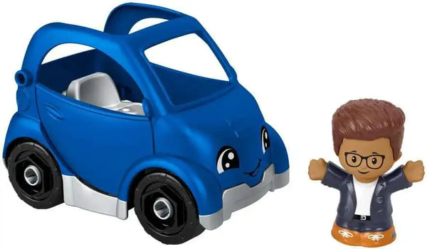 FISHER PRICE LITTLE PEOPLE BLUE CAR WITH FIGURE