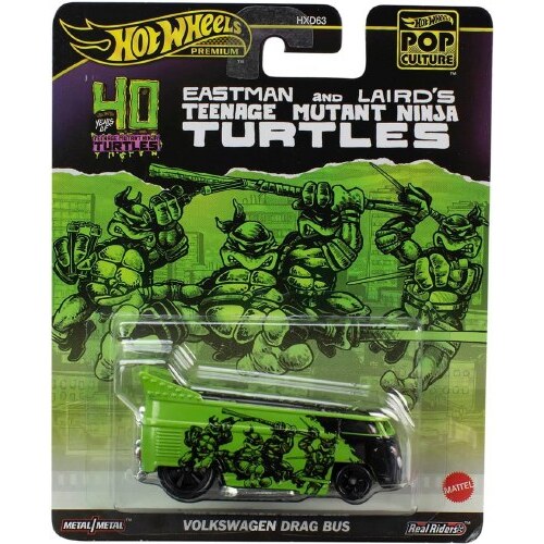 HOT WHEELS POP CULTURE PREMIUM 40 YEARS EASTMAN AND LAIRDS TEENAGE MUTANT NINJA TURTLES VOLKSWAGEN DRAG BUS