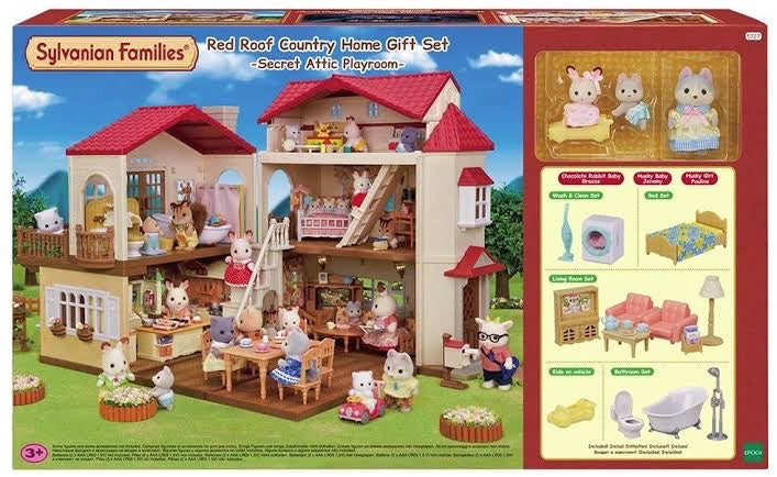 SYLVANIAN FAMILIES 5727 RED ROOF COUNTRY HOME SECRET ATTIC PLAYROOM GIFT SET