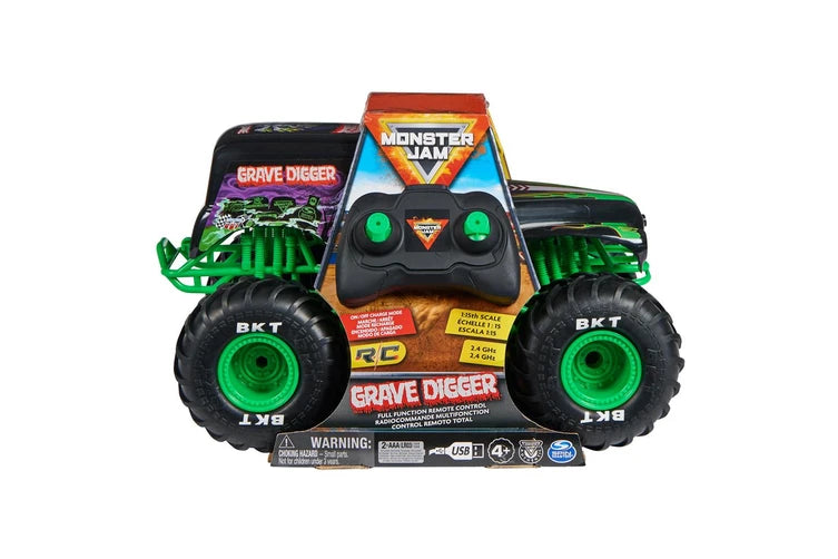 SPIN MASTER MONSTER JAM 1/15 SCALE REMOTE CONTROL GRAVE DIGGER