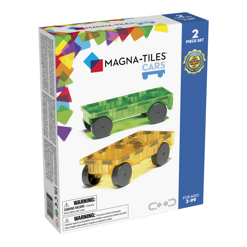 MAGNA-TILES GREEN & YELLOW CARS 2 PIECE EXPANSION SET