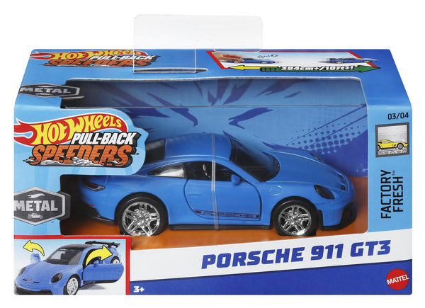 HOTWHEELS PULL BACK SPEEDERS HWH47 FACTORY FRESH - PORSCHE 911 GT3 03/04