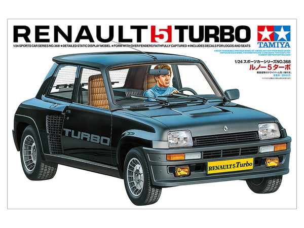 TAMIYA 24368 RENAULT 5 TURBO 1/24 SCALE SPORTS CAR  SERIES NO.368 PLASTIC MODEL KIT