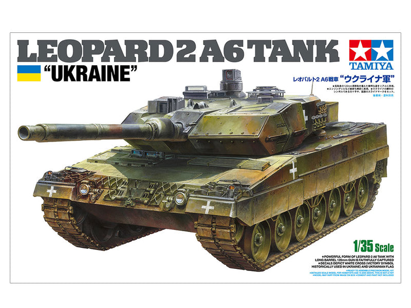 TAMIYA 25207 LEOPARD 2 A6 UKRAINE TANK 1/35 SCALE PLASTIC MODEL KIT TANK