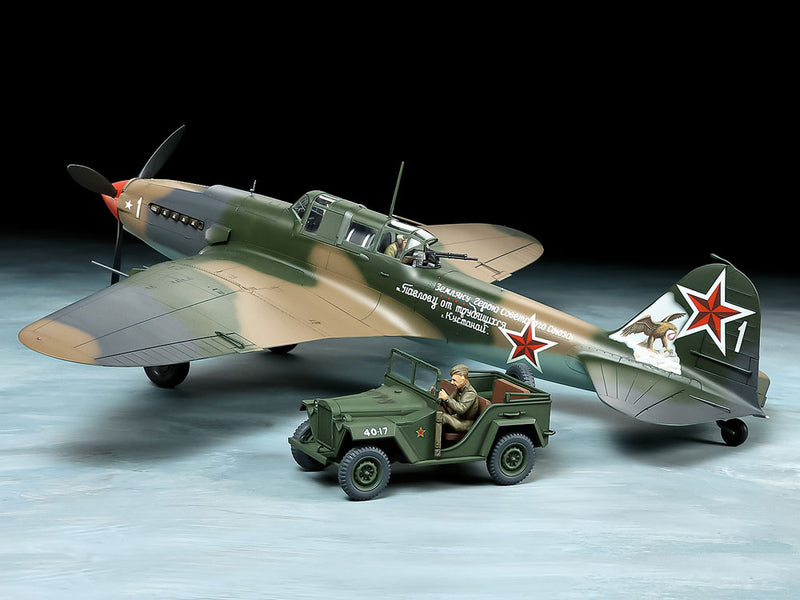 TAMIYA 25212 IL-2 SHTURMOVIK AND GAZ-67B 1:48 SCALE PLASTIC MODEL KIT