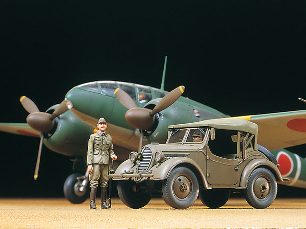 TAMIYA 25217 JAPANESE KI-46 III TYPE 100 AND 4X4 KUROGANE 1/48 SCALE PLASTIC MODEL FIGHTER PLANE AND VEHICLE SET