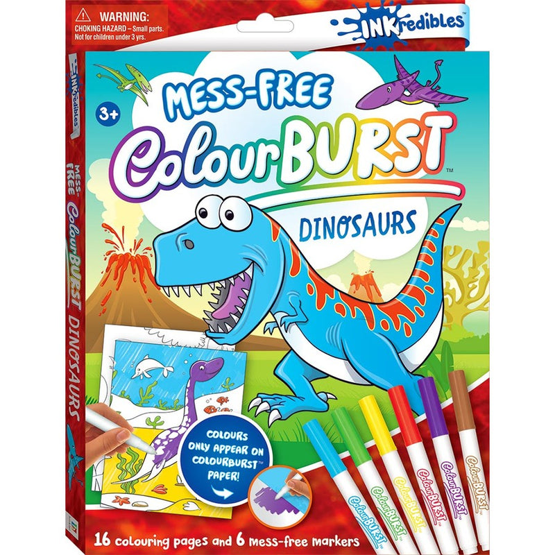 INKREDIBLES MESS FREE COLOUR BURST COLOURING KIT DINOSAURS