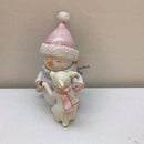 CHLOES GARDEN 9CM SNOWMAN WITH BABY DEER FIGURINE