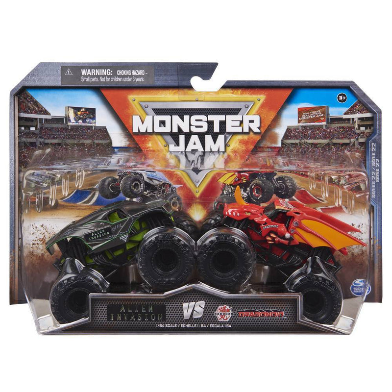 MONSTER JAM SERIES 22 ALIEN INVASION VS DRAGONOID 1/64 SCALE