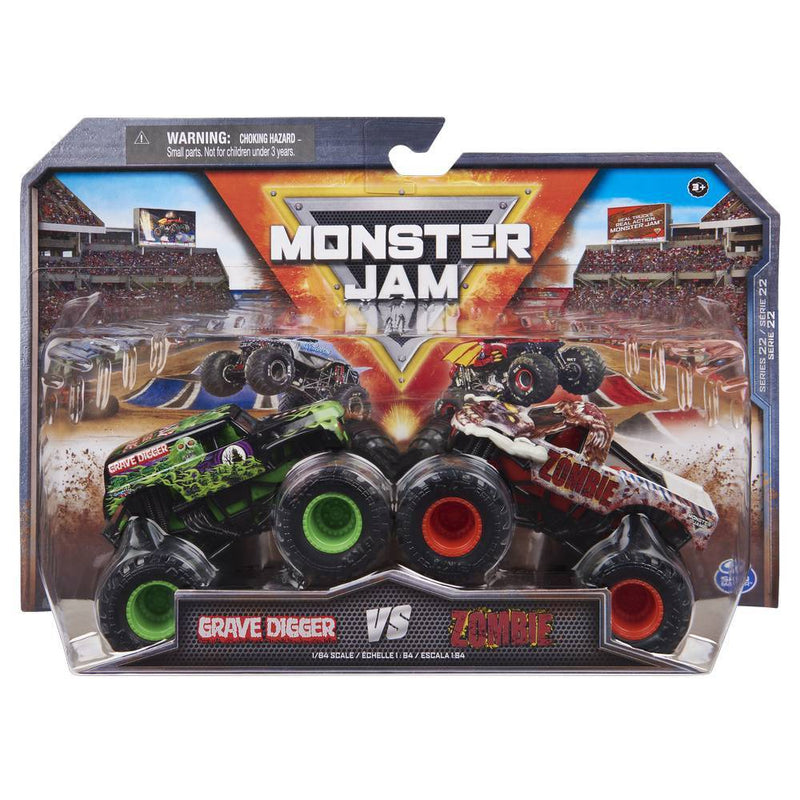 MONSTER JAM SERIES 22 GRAVE DIGGER VS ZOMBIE 1/64 SCALE