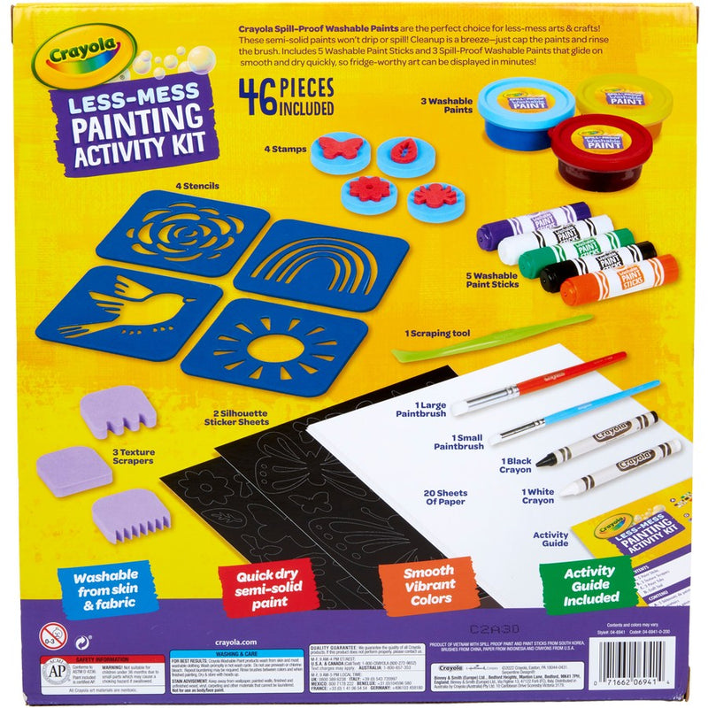 CRAYOLA LESS-MESS PAINTING ACTIVITY KIT