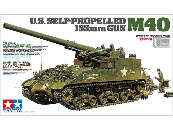TAMIYA 35351 US SELF PROPELLED 155 MM GUN M40 TANK 1/35 SCALE PLASTIC MODEL KIT