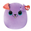 TY SQUISHY BEANIES BITSY PURPLE DOG 25CM SQUISH PLUSH