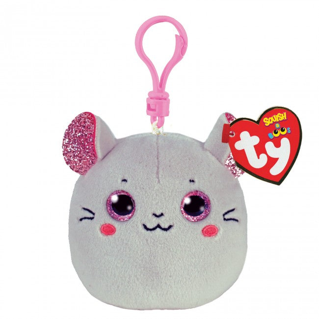 TY SQUISHY BEANIES CATNIP MOUSE SQUISH CLIP