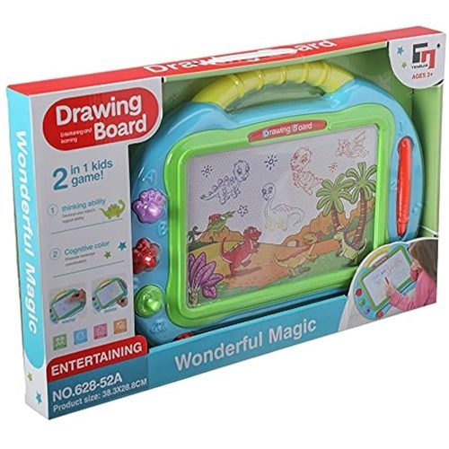 TENGJIA WONDERFUL MAGIC ENTERTAINING AND LEARNING COLOUR MAGNETIC DRAWING BOARD WITH HANDLE - LARGE