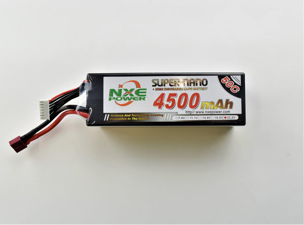 NXE 4500MAH 50C 6S 22.2V HARD CASE 48X47X138MM DEANS PLUG