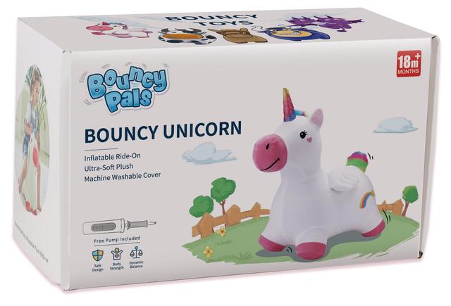 BOUNCY PALS ULTRA SOFT PLUSH RIDE ON - BOUNCY UNICORN