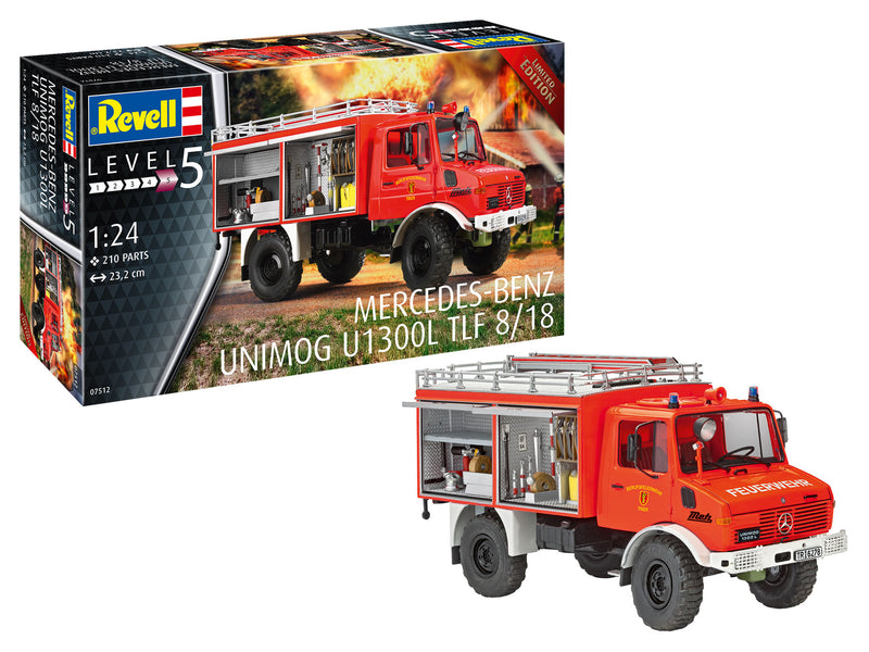 REVELL 07512 MERCEDES BENZ UNIMOG U1300L TLF 8/18 1/24 SCALE PLASTIC MODEL KIT