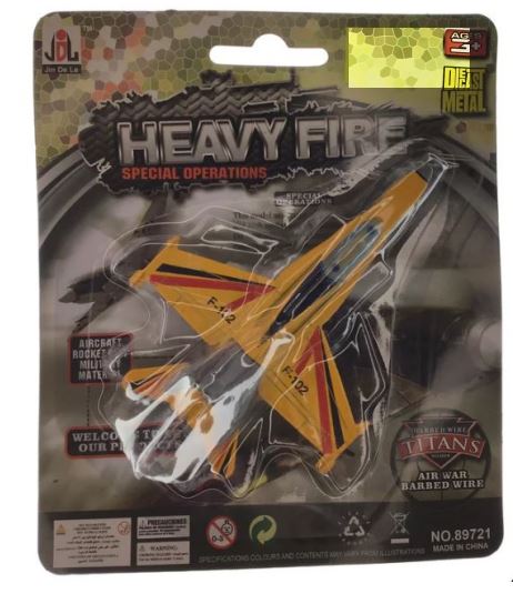 JIN DE LE HEAVY FIRE DIECAST YELLOW HORNET MILITARY PLANE