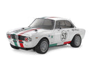 TAMIYA 47501 ALFA ROMEO GIULIA SPRINT GTA MB-01 385MM CHASSIS PRE-PAINTED SHELL (WHITE) 1/10 SCALE REMOTE CONTROL KIT WITH HOBBYWING ESC, RADIO SYSTEM SERVO AND BATTERY REQUIRED