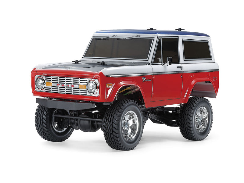 TAMIYA 58736-60A FORD BAJA BRONCO CC-02 SHAFT DRIVEN 4WD RC OFF ROAD CAR BUILD KIT REQUIRES TX, RX, SERVO, ESC, BATTERY AND CHARGER