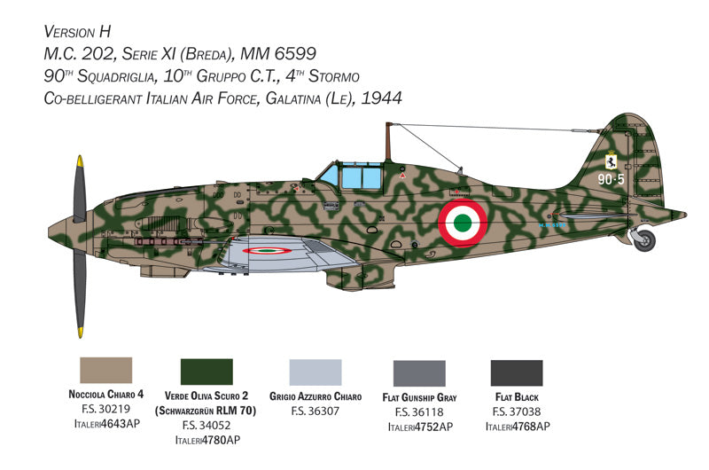 ITALERI 2518 MACCHI MC.202 FOLGORE 1/32 SCALE PLASTIC MODEL KIT FIGHTER AIRCRAFT