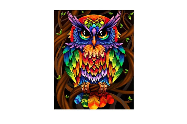 5D DIAMOND PICTURE - PSYCHEDELIC OWL - HI STONE KIT 30CM X 30CM