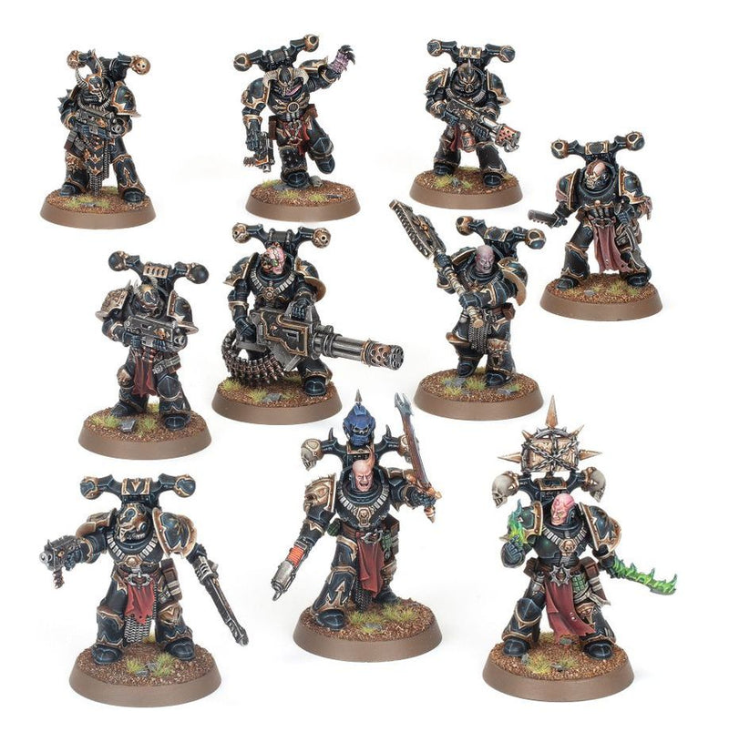 WARHAMMER 40000 102-97 KILL TEAM LEGIONARIES CHAOS SPACE MARINE VETERANS INCLUDES 10 MINIATURE