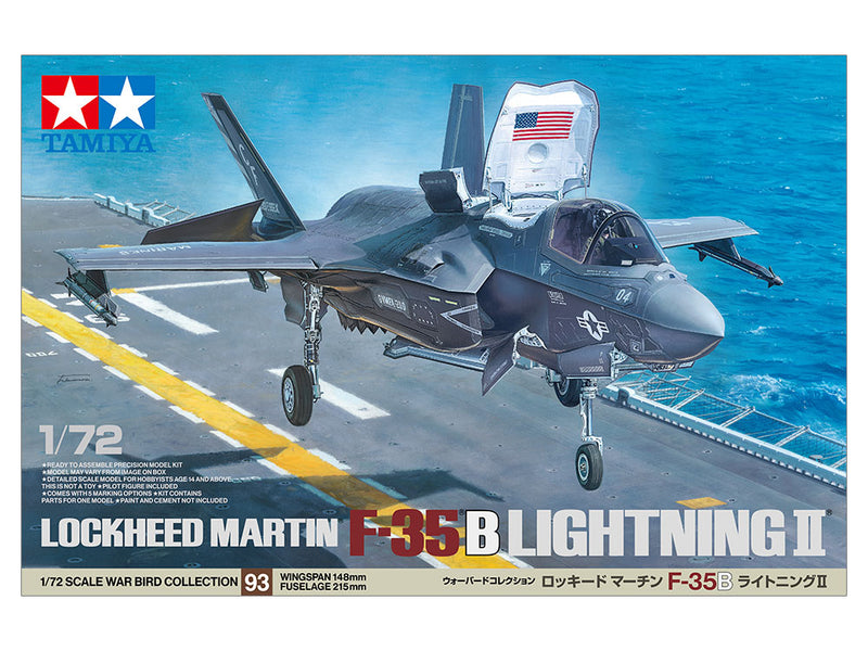 TAMIYA 60793 USMC LOCKHEED MARTIN F35-B LIGHTNING II 1/72 SCALE PLASTIC MODEL KIT FIGHTER